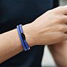 Bruno Magli Mens Braided Leather Wrap Bracelet, Indigo Image-7