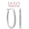 Jaclyn Smith 1/4 Carat Oval Shape Moissanite Hoop Earrings, 1 Inch Image-1