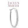 Jaclyn Smith 1/4 Carat Oval Shape Moissanite Hoop Earrings, 1 Inch Image-3