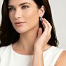Jaclyn Smith 1/4 Carat Oval Shape Moissanite Hoop Earrings, 1 Inch Image-7