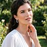 Jaclyn Smith 1/4 Carat Moissanite Hoop Earrings, 3/4 Inch Image-9