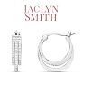 Jaclyn Smith 1/2 Carat Triple Sparkling Moissanite Hoop Earrings Image-4