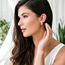 Jaclyn Smith 1/2 Carat Triple Sparkling Moissanite Hoop Earrings Image-7