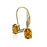 1 1/5 Carat Oval Shape Citrine Leverback Earrings In 14 Karat Yellow Gold Image-2