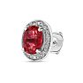 3 Carat Ruby and Diamond Halo Stud Earrings Image-3