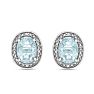 3 Carat Aquamarine and Diamond Halo Stud Earrings Image-2