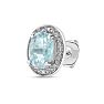 3 Carat Aquamarine and Diamond Halo Stud Earrings Image-3