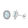 3 Carat Aquamarine and Diamond Halo Stud Earrings Image-4