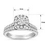 Estate Jewelry 1.40 Carat Lab Grown Diamond Halo Bridal Set In 14 Karat White Gold, Size 7 Image-5