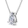 1/2 Carat Pear Shape Lab Grown Diamond Solitaire Necklace In 14 Karat White Gold Image-2