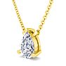 1/2 Carat Pear Shape Lab Grown Diamond Solitaire Necklace In 14 Karat Yellow Gold Image-2
