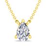 1/2 Carat Pear Shape Lab Grown Diamond Solitaire Necklace In 14K Yellow Gold Over Sterling Silver Image-1