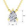 1/2 Carat Pear Shape Lab Grown Diamond Solitaire Necklace In 14K Yellow Gold Over Sterling Silver Image-5