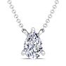 1/2 Carat Pear Shape Lab Grown Diamond Solitaire Necklace In Sterling Silver Image-1