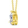 1 Carat Pear Shape Lab Grown Diamond Solitaire Necklace In 14K Yellow Gold Over Sterling Silver Image-3