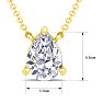 1 Carat Pear Shape Lab Grown Diamond Solitaire Necklace In 14K Yellow Gold Over Sterling Silver Image-5