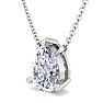 1 Carat Pear Shape Lab Grown Diamond Solitaire Necklace In Sterling Silver Image-2