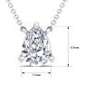1 Carat Pear Shape Lab Grown Diamond Solitaire Necklace In Sterling Silver Image-5