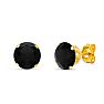 1 Carat Black Moissanite Stud Earrings In Yellow Gold Image-1