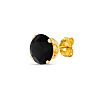 1 Carat Black Moissanite Stud Earrings In Yellow Gold Image-3