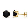 1 Carat Black Moissanite Stud Earrings In Yellow Gold Image-4
