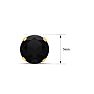 1 Carat Black Moissanite Stud Earrings In Yellow Gold Image-5