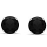 4 Carat Black Moissanite Stud Earrings In White Gold Image-2