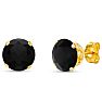4 Carat Black Moissanite Stud Earrings In Yellow Gold Image-1