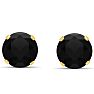 4 Carat Black Moissanite Stud Earrings In Yellow Gold Image-2
