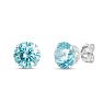1 Carat Blue Moissanite Stud Earrings In White Gold Image-1