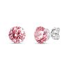 1 Carat Pink Moissanite Stud Earrings In White Gold Image-1