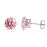 2 Carat Pink Moissanite Stud Earrings In White Gold Image-4