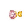 4 Carat Pink Moissanite Stud Earrings In Yellow Gold Image-3