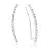 Estate Jewelry 1/4 Carat Diamond Ear Climbers In Sterling Silver Image-2