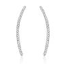 Estate Jewelry 1/4 Carat Diamond Ear Climbers In Sterling Silver Image-3