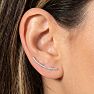 Estate Jewelry 1/4 Carat Diamond Ear Climbers In Sterling Silver Image-7