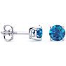 Estate Jewelry 3/4 Carat Blue Diamond Stud Earrings In 14 Karat White Gold Image-1
