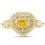 Estate Jewelry 1 1/2 Carat Fancy Yellow Lab Grown Diamond Heart Shape Engagement Ring In 14K Yellow Gold, Size 7 Image-1