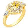 Estate Jewelry 1 1/2 Carat Fancy Yellow Lab Grown Diamond Heart Shape Engagement Ring In 14K Yellow Gold, Size 7 Image-2