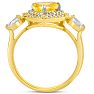 Estate Jewelry 1 1/2 Carat Fancy Yellow Lab Grown Diamond Heart Shape Engagement Ring In 14K Yellow Gold, Size 7 Image-3