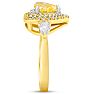 Estate Jewelry 1 1/2 Carat Fancy Yellow Lab Grown Diamond Heart Shape Engagement Ring In 14K Yellow Gold, Size 7 Image-4