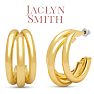 Jaclyn Smith Gold Triple Hoop Earrings, 1 Inch Image-1