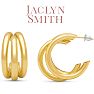 Jaclyn Smith Gold Triple Hoop Earrings, 1 Inch Image-4