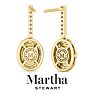 Martha Stewart 2 1/2 Carat Oval Shape Fancy Yellow Lab Grown Diamond Drop Earrings In 14 Karat Yellow Gold Image-2