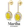 Martha Stewart 2 1/2 Carat Oval Shape Fancy Yellow Lab Grown Diamond Drop Earrings In 14 Karat Yellow Gold Image-7