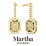 Martha Stewart 2 1/2 Carat Emerald Cut Fancy Yellow Lab Grown Diamond Drop Earrings In 14 Karat Yellow Gold Image-2