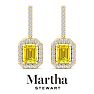 Martha Stewart 2 1/2 Carat Emerald Cut Fancy Yellow Lab Grown Diamond Drop Earrings In 14 Karat Yellow Gold Image-5