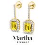 Martha Stewart 2 1/2 Carat Emerald Cut Fancy Yellow Lab Grown Diamond Drop Earrings In 14 Karat Yellow Gold Image-7