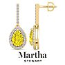 Martha Stewart 2 1/2 Carat Pear Shape Fancy Yellow Lab Grown Diamond Drop Earrings In 14 Karat Yellow Gold Image-1