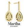 Martha Stewart 2 1/2 Carat Pear Shape Fancy Yellow Lab Grown Diamond Drop Earrings In 14 Karat Yellow Gold Image-2